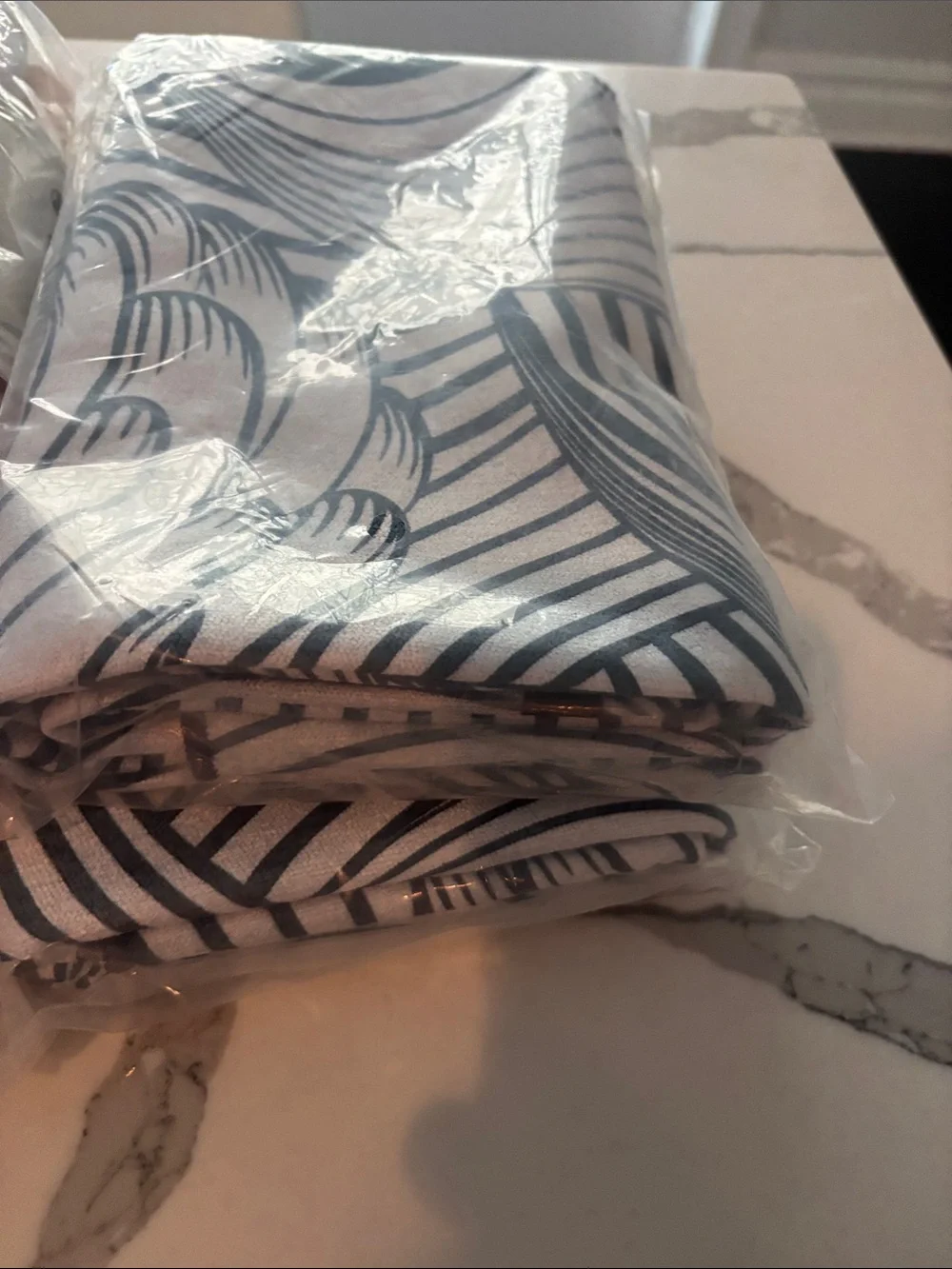 4 Pool and Beach Towel – White & Peach Stripe grey print  2 eaxh color